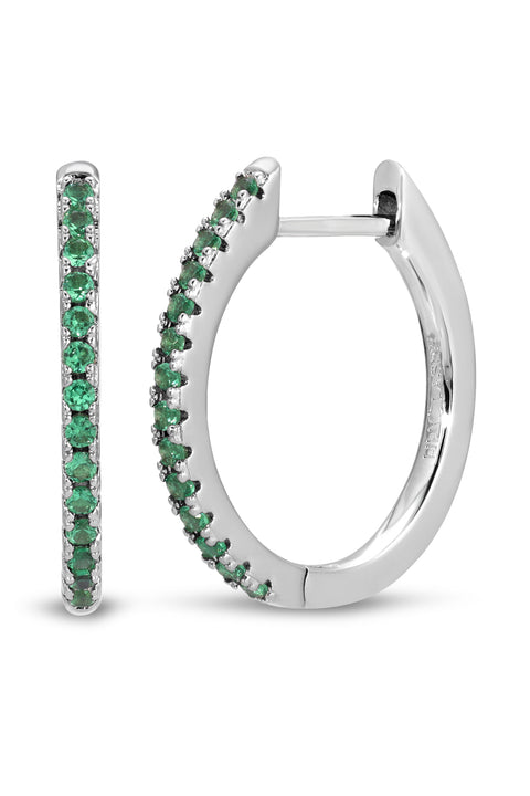 12.5mm Emerald Single Row Huggie