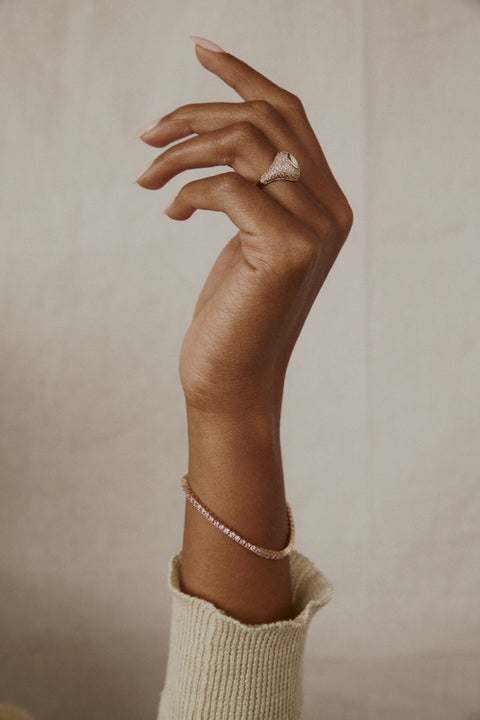 Pink Opal Birdie Pinky Ring