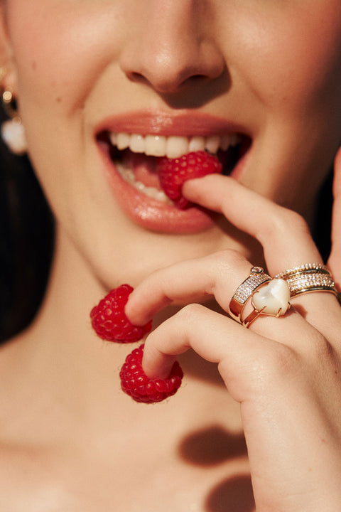 Pave White Cz Marquise Cigar Ring