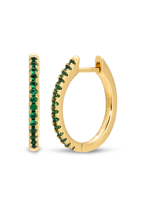 10.5mm Emerald Single Row Huggie