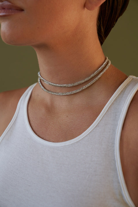 Silver Raya Wrap Necklace