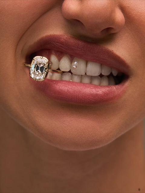 Old Mine Cushion Cut Diamond Ring