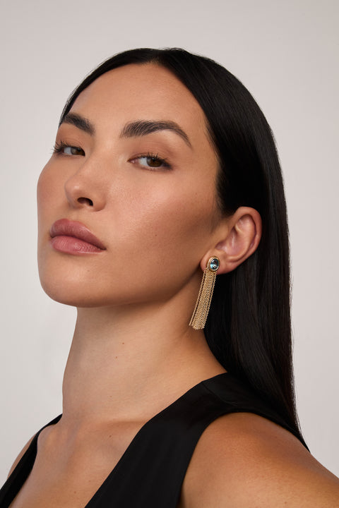 Aqua Paloma Fringe Earrings