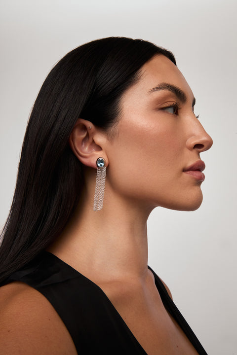 Aqua Paloma Fringe Earrings