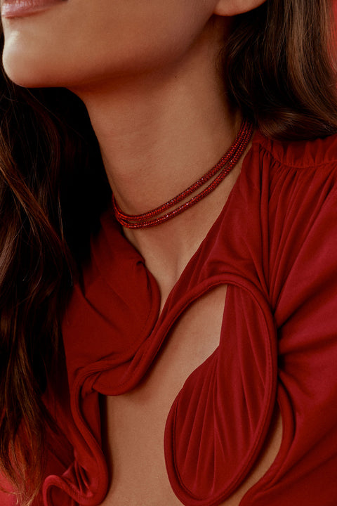 Red Raya Wrap Necklace