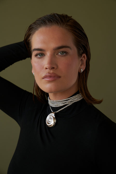 Silver Raya Wrap Necklace