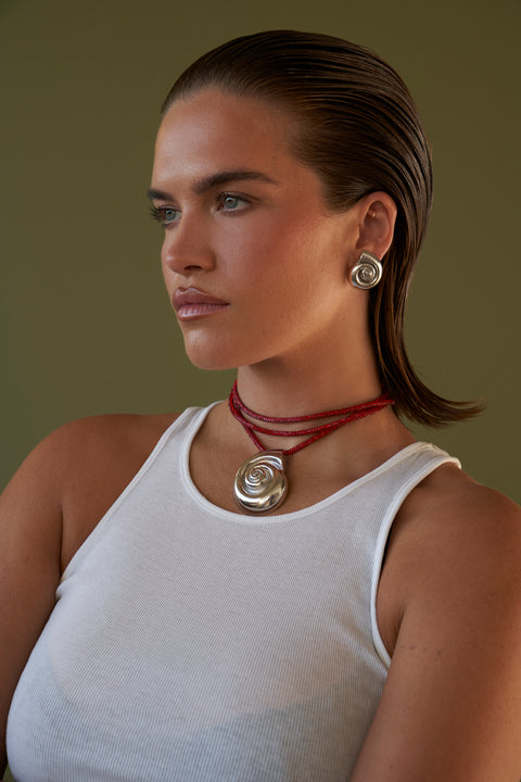 Red Raya Wrap Necklace