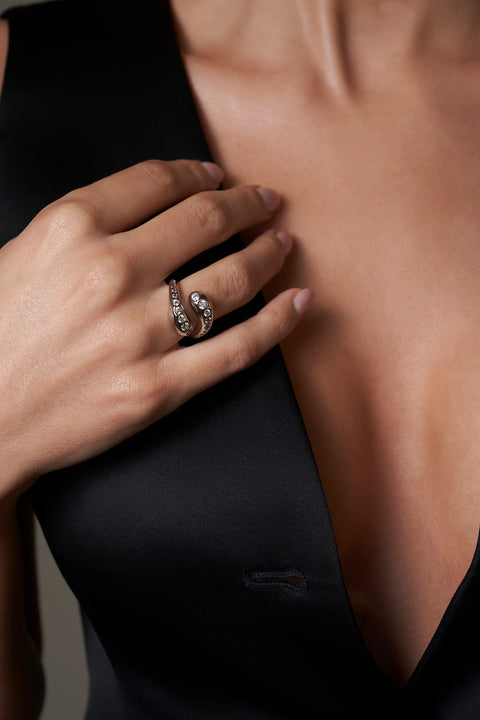 White Cz Adeline Ring
