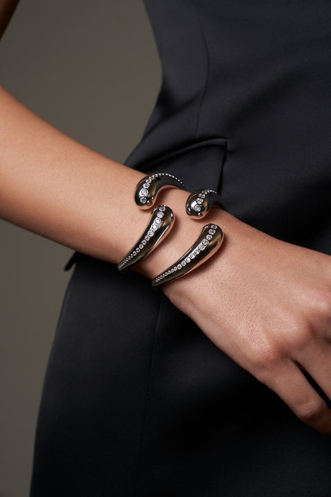 White Cz Adeline Cuff Bracelet