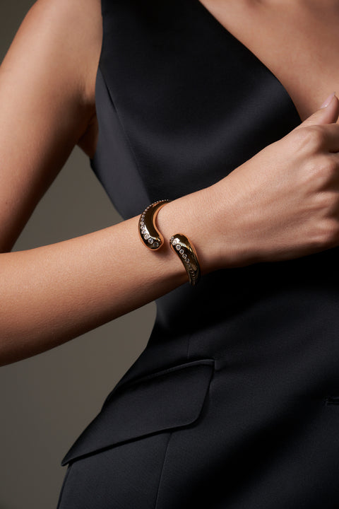 White Cz Adeline Cuff Bracelet