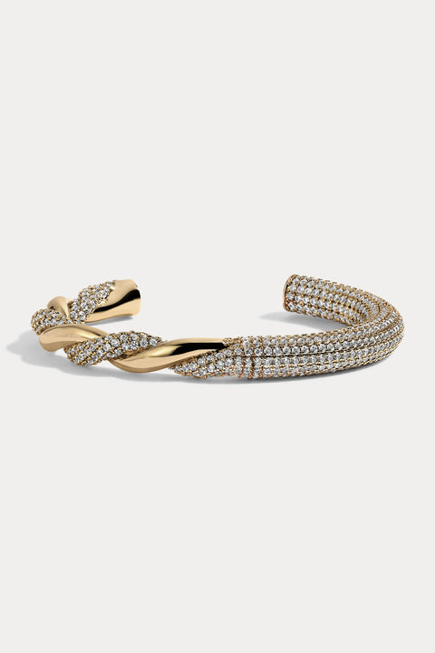 Pave Lilou Hollow Cuff Bracelet