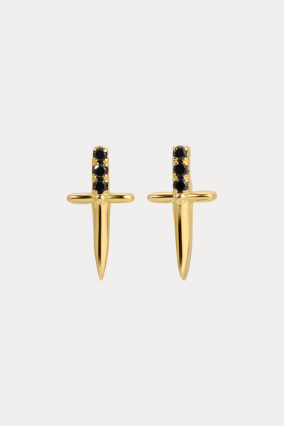 Black Diamond Dagger Studs – Lili Claspe