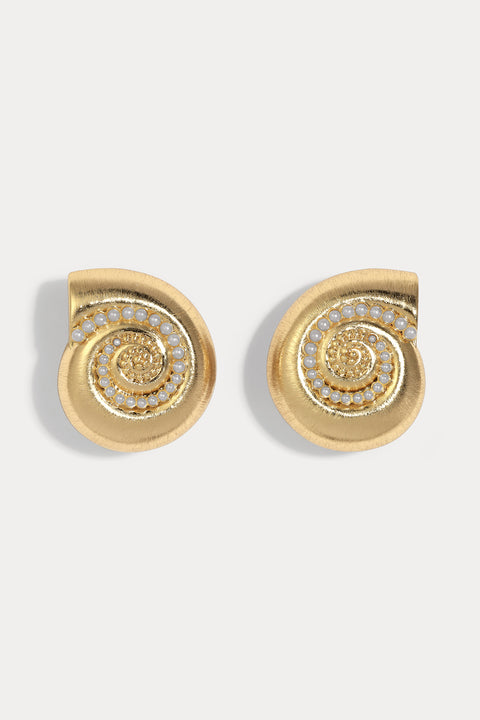 Small La Mer Pearl Bezel Earrings