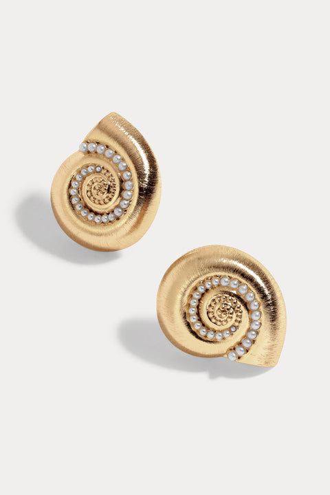Small La Mer Pearl Bezel Earrings