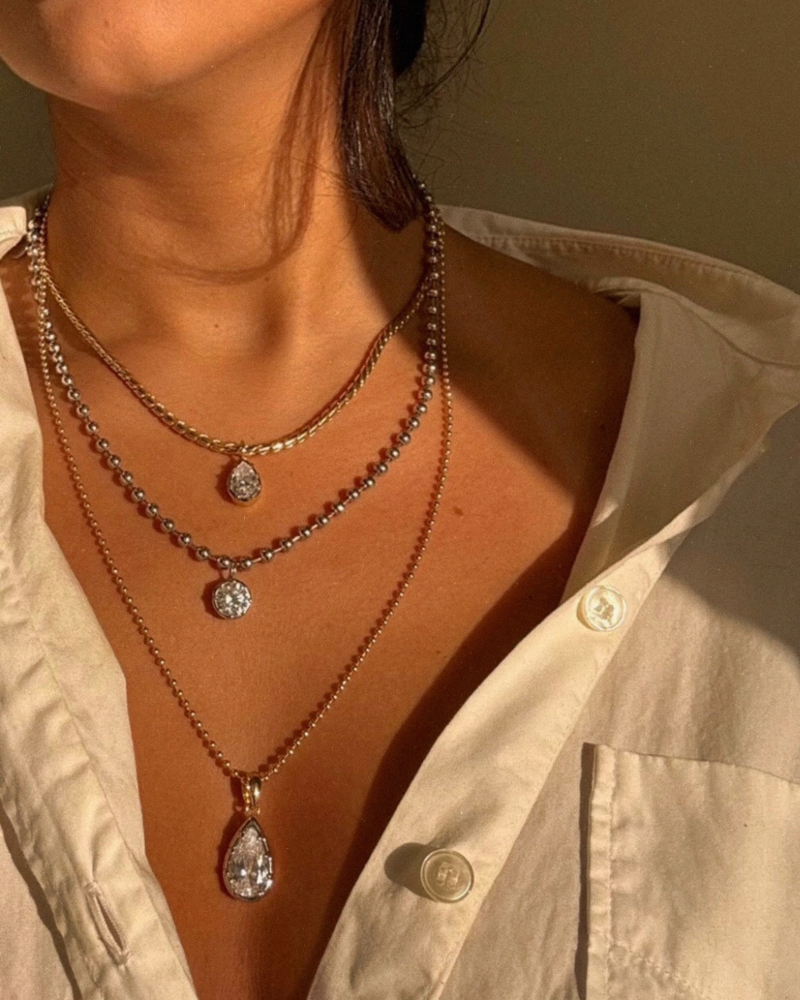 Small Bruna Pear | Cleo Necklace | Large Pear | Mini Cleo Chain @naomivic