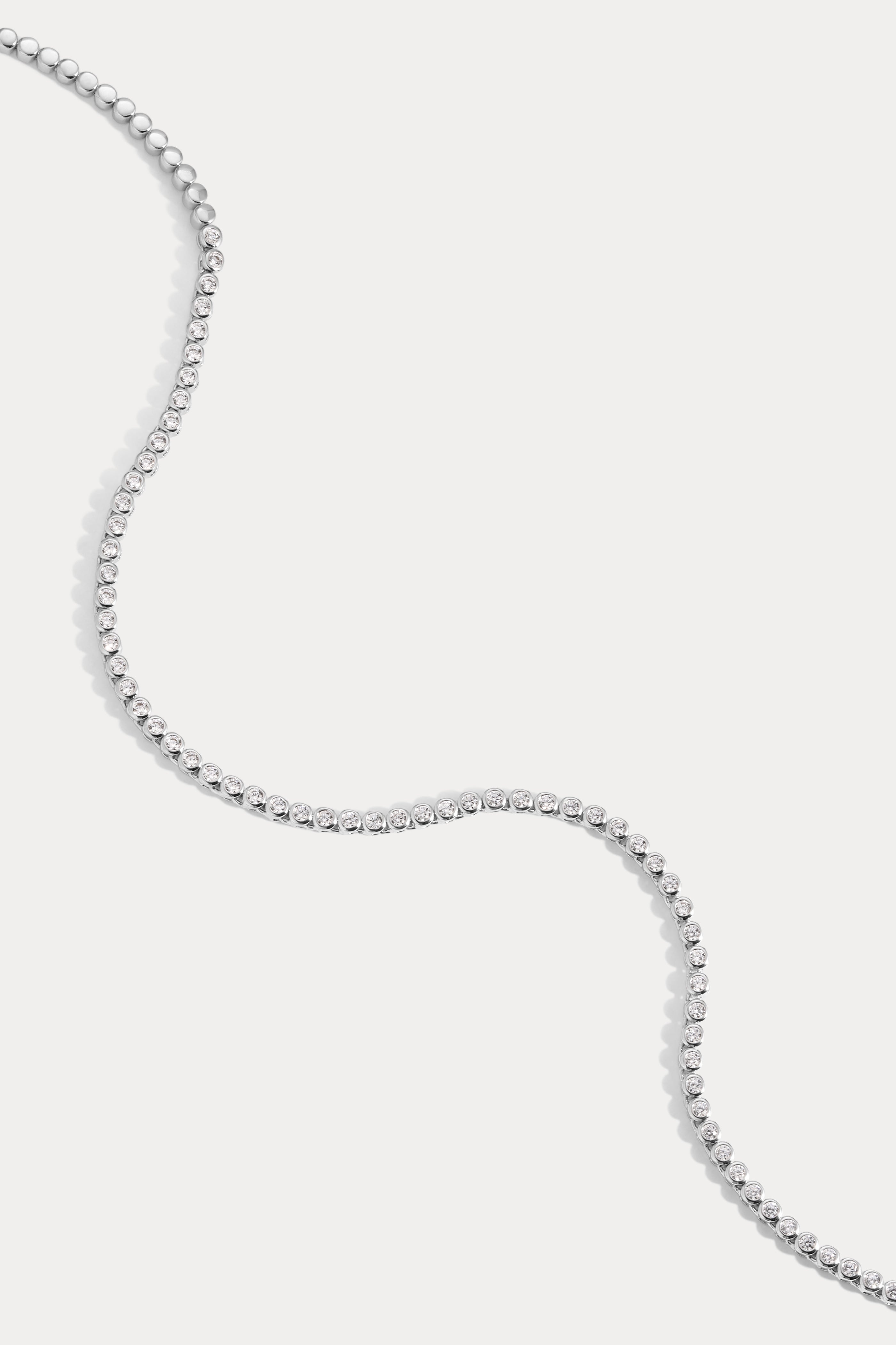 Gracie Silver Tennis Delicate Chain Bracelet in White Crystal | Kendra Scott