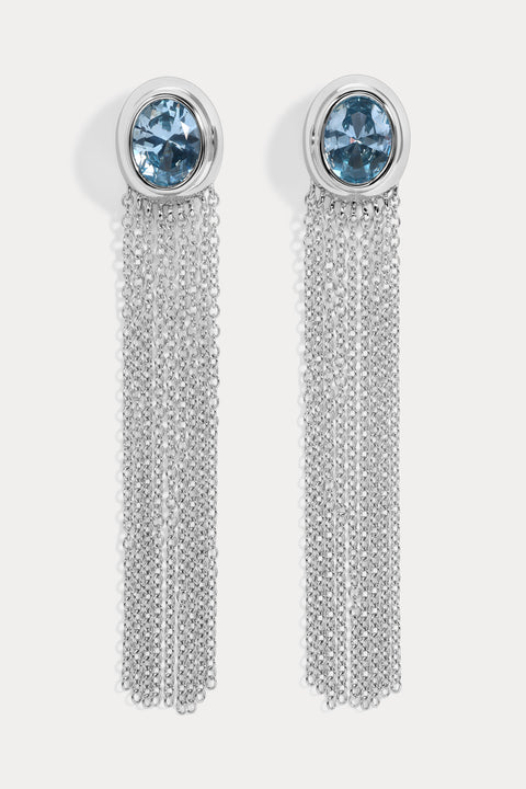 Aqua Paloma Fringe Earrings