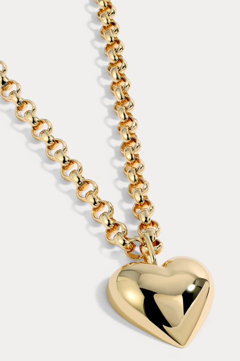 Bubble Heart Necklace Gold