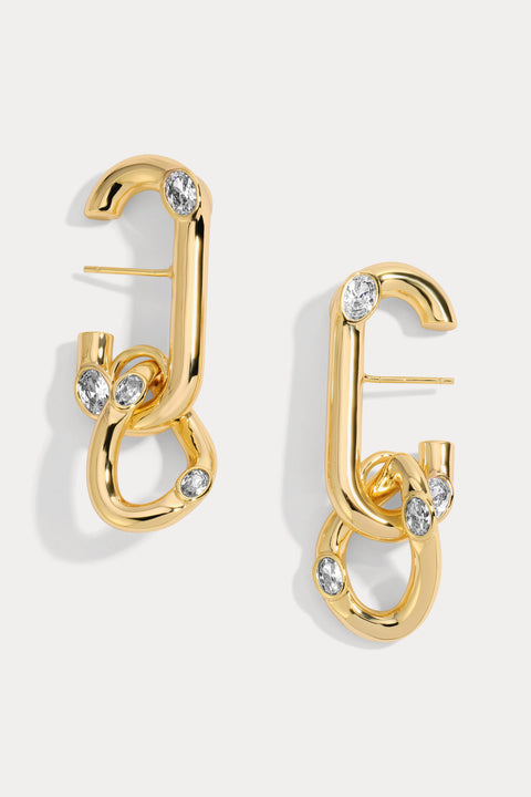 White Cz Logan Lobe Cuff Earrings
