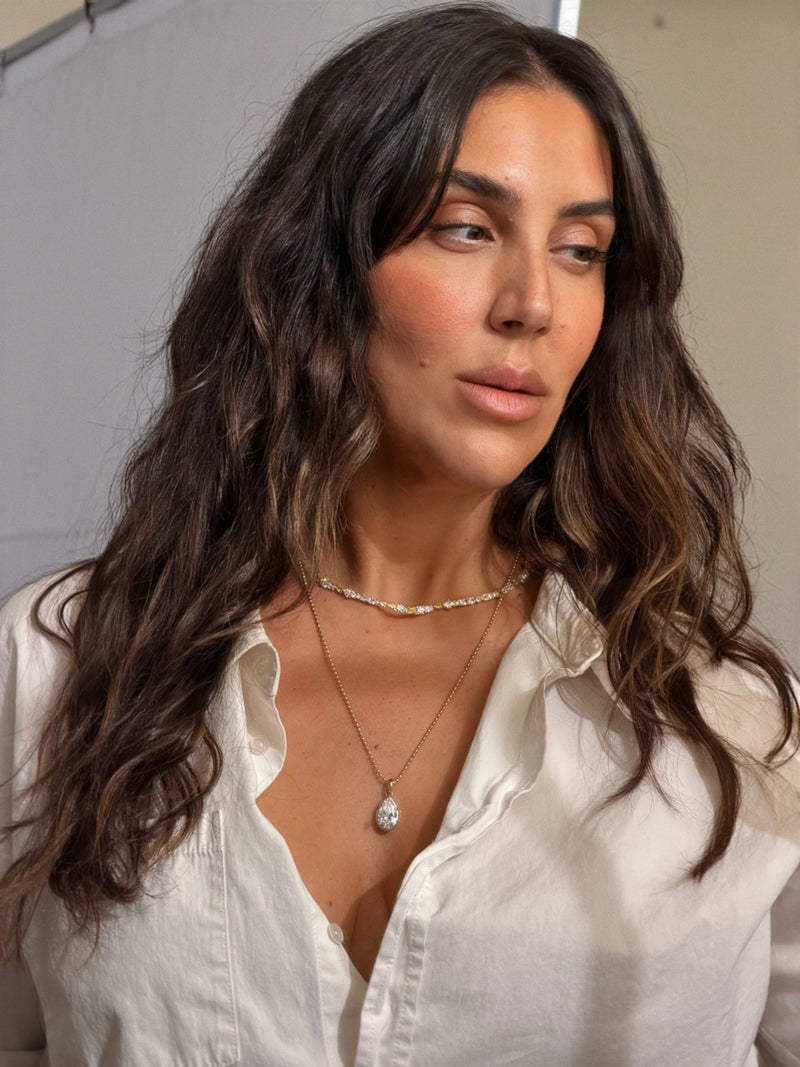 Yellow Mavis | Mara Pear Diamond | Mini Cleo Chain @stephiewastaken