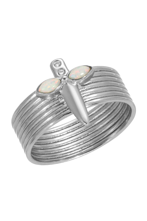 Opal Dagger Banded Ring