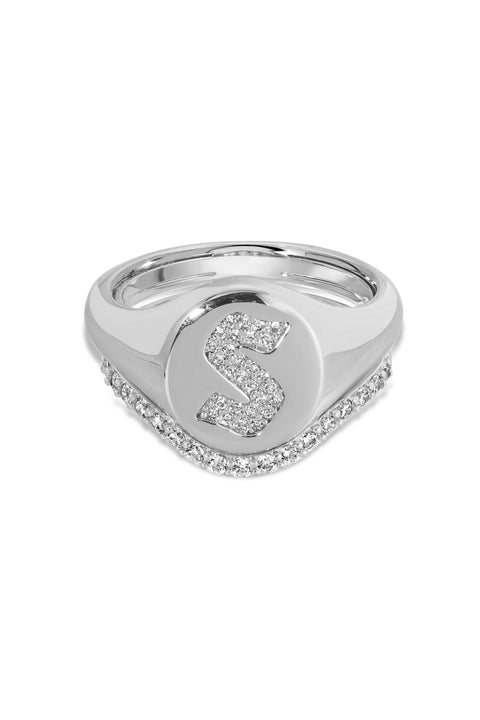 Gothic Initial Signet Ring