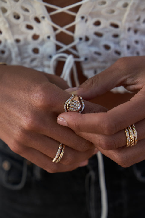Gothic Initial Signet Ring