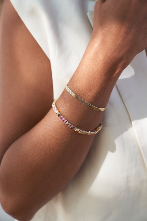 Ruby Pyramid Blitz Tennis Bracelet