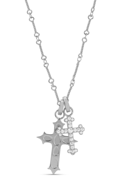 Double Cross Necklace