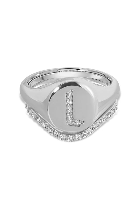 Gothic Initial Signet Ring