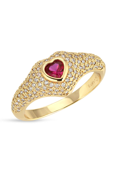 Ruby ILY Ring