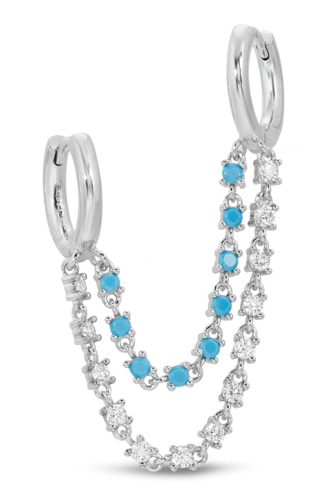 Turquoise Miska Chain Hoops