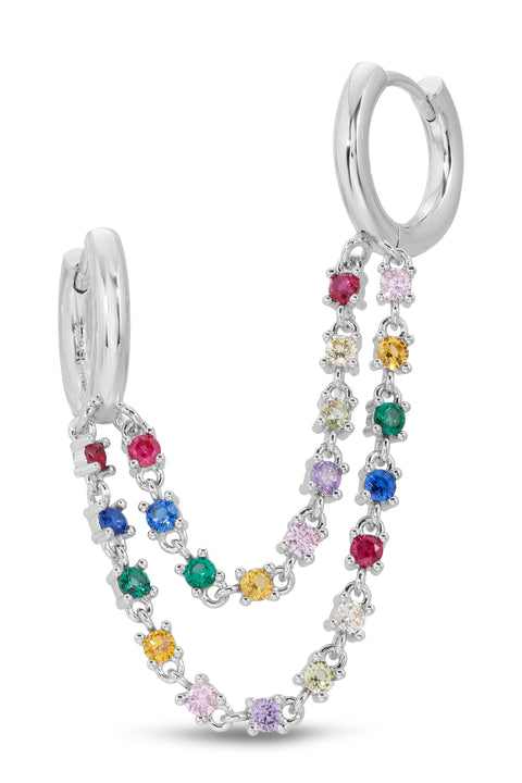 Rainbow Miska Chain Hoops