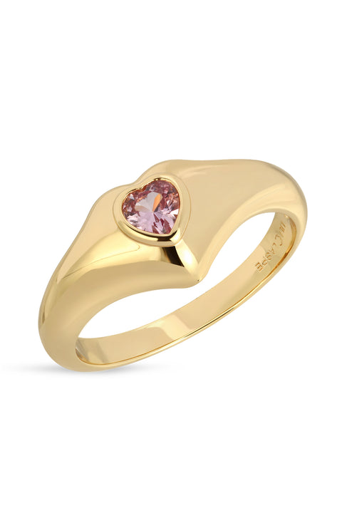 Smooth Pink ILY Ring