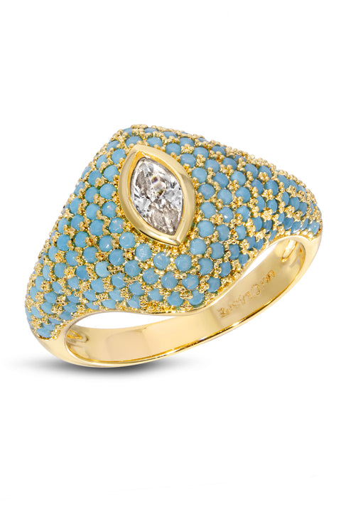 Turquoise Birdie Pinky Ring