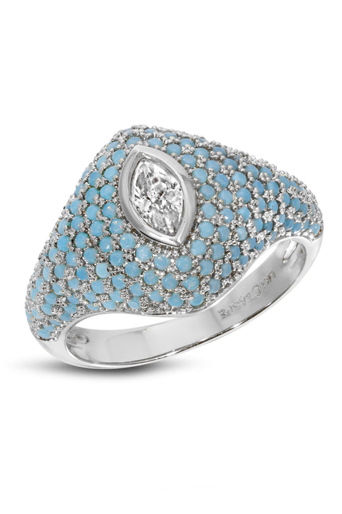 Turquoise Birdie Pinky Ring