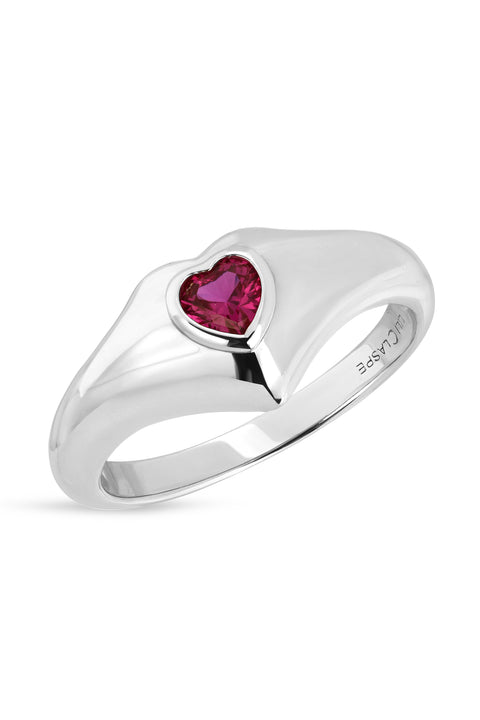 Smooth Ruby ILY Ring