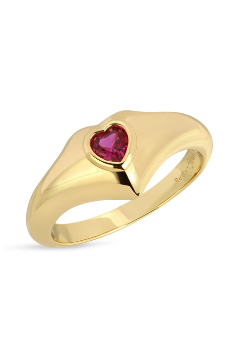 Smooth Ruby ILY Ring