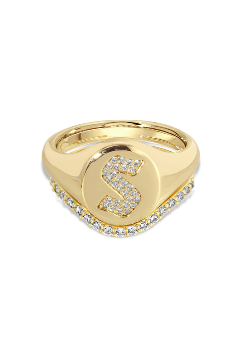 Gothic Initial Signet Ring