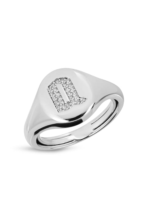 Gothic Initial Signet Ring