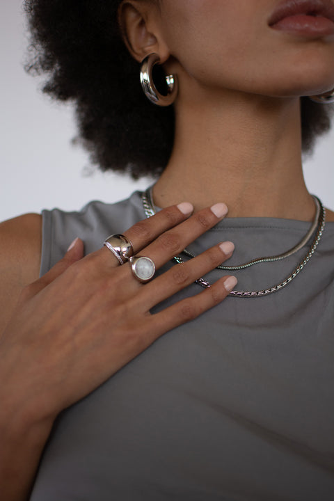 Rainbow Moonstone Lockland Ring