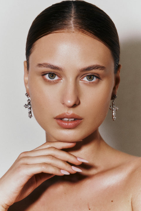 Gothic Cross Drop Earrings