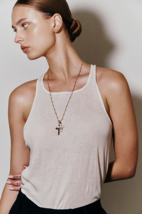 Double Cross Necklace