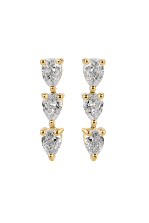 Diamond Pear Studs