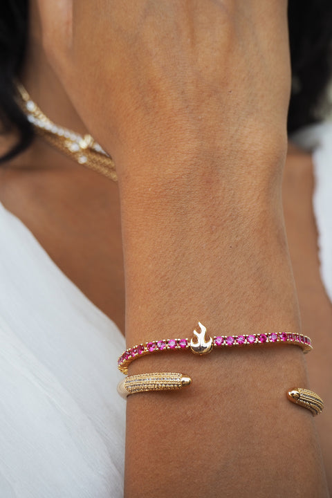 Ruby Flame Tennis Bracelet