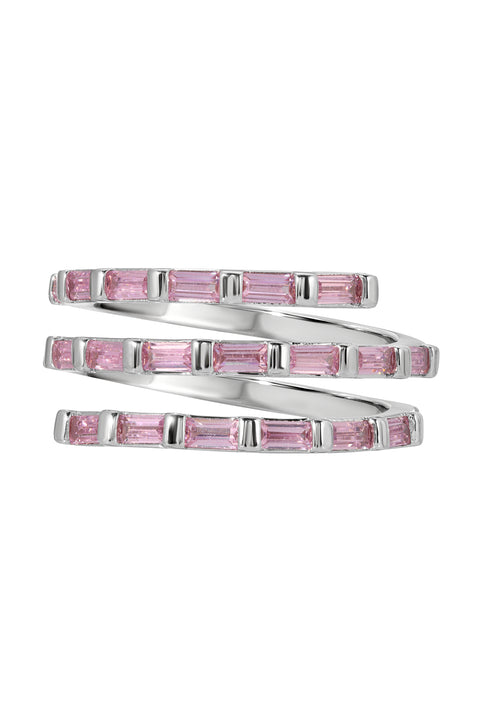 Pink Gigi Baguette Wrap Ring