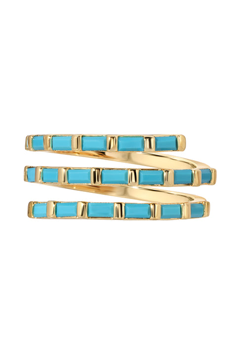 Turquoise Gigi Baguette Wrap Ring