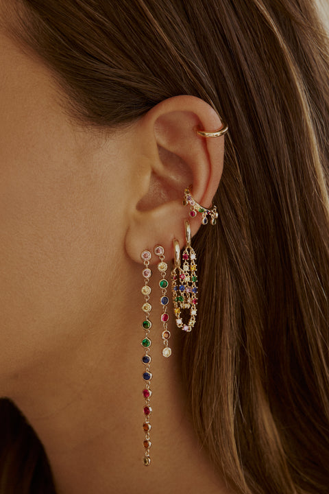 Rainbow Miska Chain Hoops