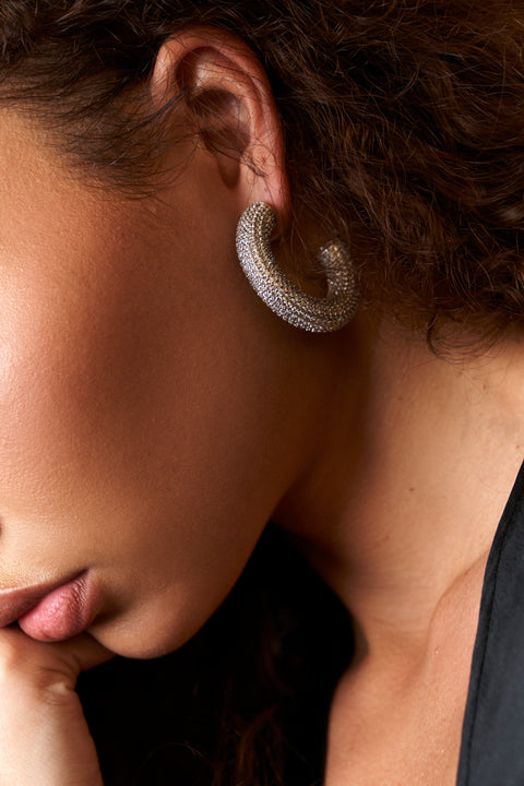 Medium Pave Sloane Hoops