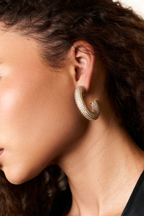 Medium Pave Sloane Hoops